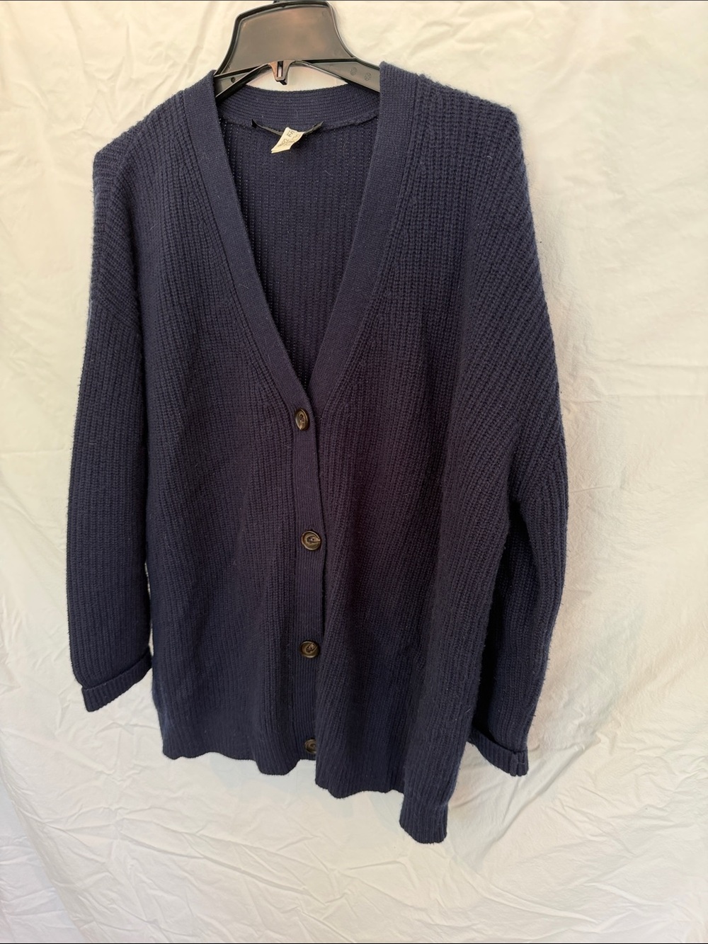 Jenni Kayne 100% Cashmere Button Front Cardigan navy Size Small